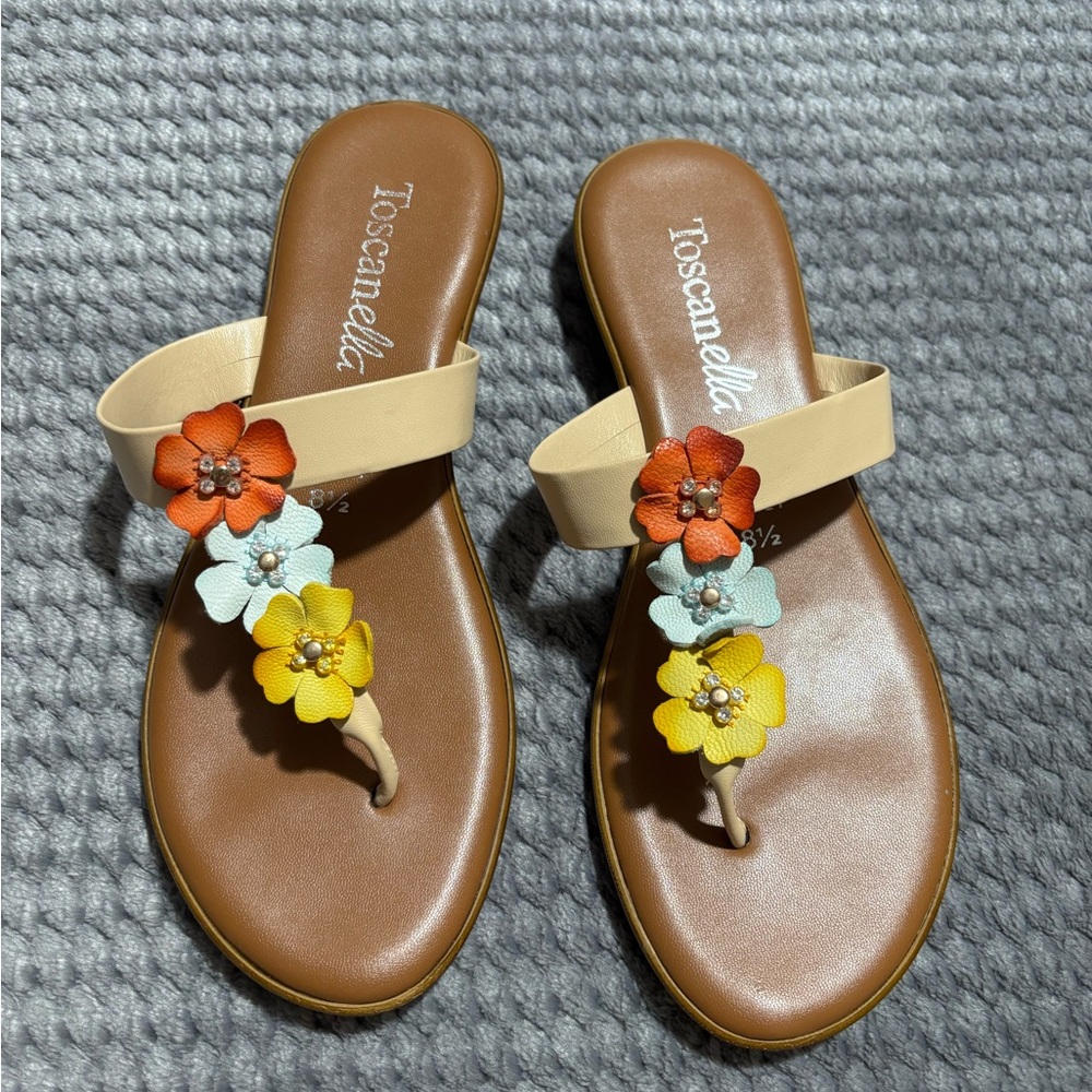 Toscanella "Nana" Women's Floral Sandals - Multicolor Size 8 1/2